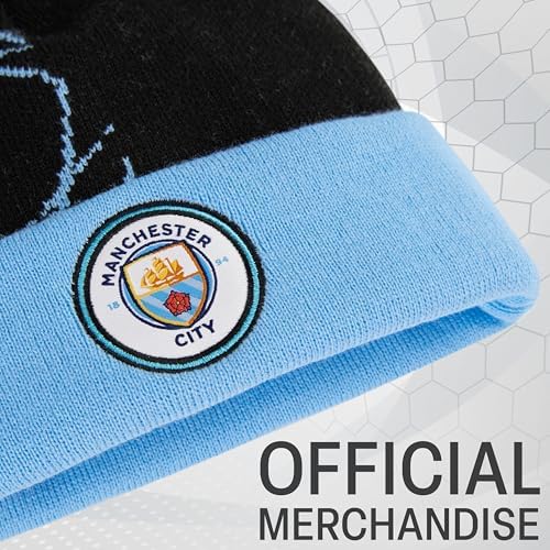 MANCHESTER CITY F.C. Gloves And Beanie Set Or Warm Scarf For Boys Teenagers Winter Accessories Cosy Knit For School Travel Man City Gifts For Boys
