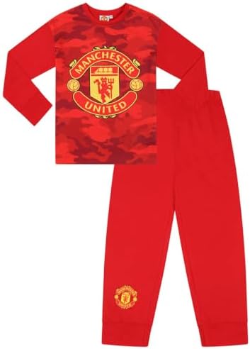 Manchester United Boys Football Club Red Camouflage Long Pyjama Set