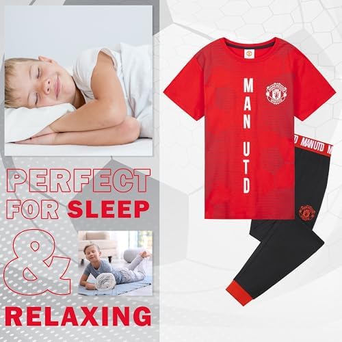 Manchester United F.C. Boys Pyjamas Set Comfy 2 Piece Nightwear Set Boys Gifts