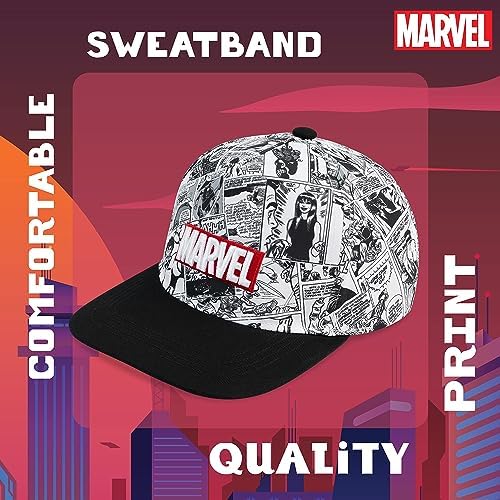 Marvel Baseball Cap For Boys Teenagers Peaked Sun Hat Kids Lightweight Summer Sun Hat Holiday Sports Travel Essentials Black/White