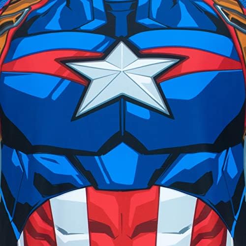 Marvel Boys Avengers Swimsuit Captain America Costume Rash Guard