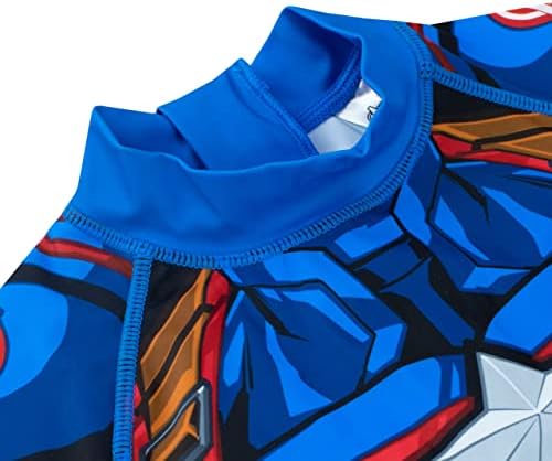 Marvel Boys Avengers Swimsuit Captain America Costume Rash Guard