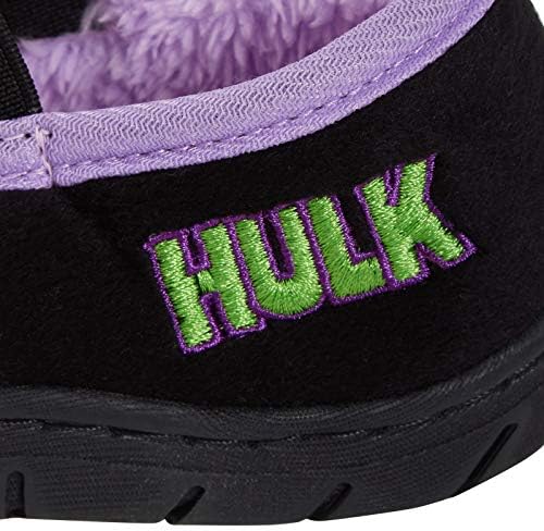 Marvel Boys Incredible Hulk Slippers For Kids Boys Slip On Fleece Fur Lined House Shoes