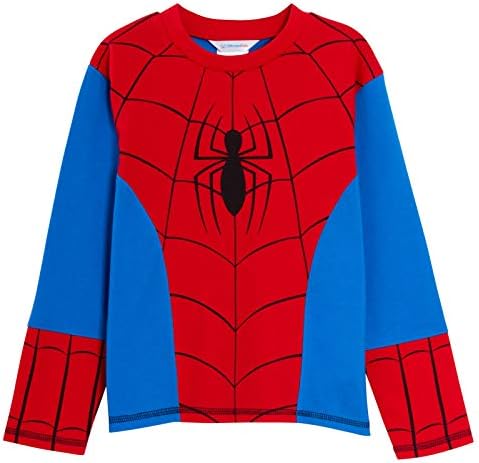 Marvel Boys Spiderman Pyjamas Kids Novelty Full Length Dress UP Pjs Avengers Nightwear Set