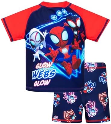 Marvel Boys Spiderman Swimming Costume Spidey and His Amazing Friends Two Piece Boys Swimsuit Ages 18 Months to 8 Years