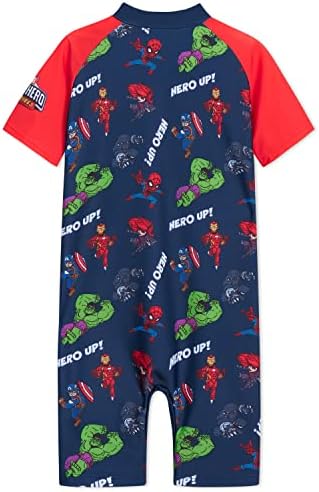 Marvel Kids Swimming Costume Summer Holiday Essentials for Kids Hulk Spiderman Childrens Swimwear 3-10 Years Short Sleeve Full Body Swimsuit Beachwear