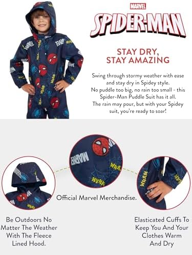 Marvel Puddle Suit Spiderman Boys Rain Suit