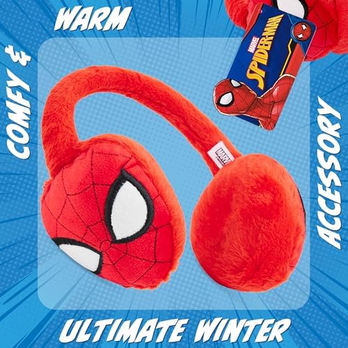 Marvel Spiderman Boys Fluffy Earmuffs Winter Ear Warmers - Gifts For Boys