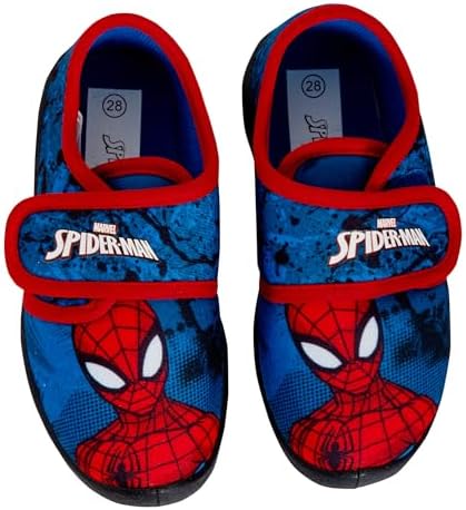 Marvel Spiderman Boys Slippers For Kids Easy Fasten Slipper Booties House Shoes Mules