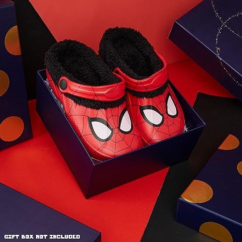 Marvel Spiderman Boys Winter Clogs Fleece Lined Clogs Garden Shoes - Gifts For Boys