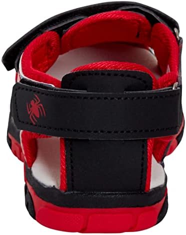 Marvel Spiderman Children's Closed Toe Sports Sandals Easy Closure Walking Shoes And Adjustable Straps