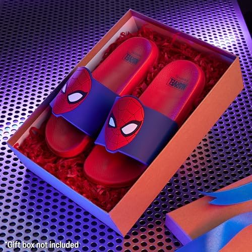 Marvel Spiderman Sliders For Boys Non Slip Shower Beach Pool Shoes For Travel Holiday Essentials Summer Slippers