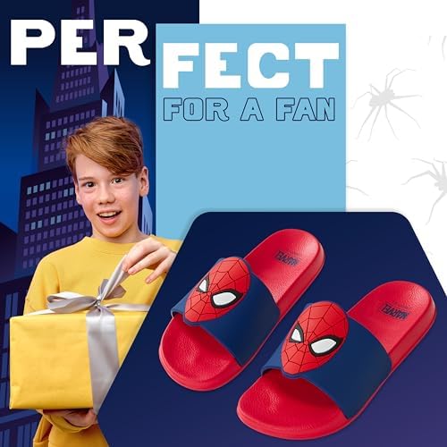 Marvel Spiderman Sliders For Boys Non Slip Shower Beach Pool Shoes For Travel Holiday Essentials Summer Slippers