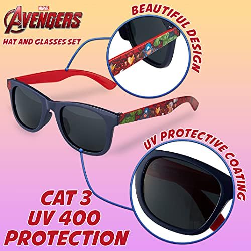 Marvel Spiderman Sunglasses Baseball Cap Set For Kids Adjustable Summer Sun Hat UV400 Kids Holiday Travel Essentials
