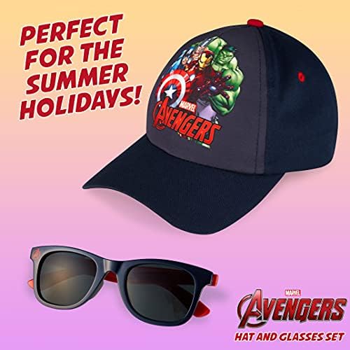 Marvel Spiderman Sunglasses Baseball Cap Set For Kids Adjustable Summer Sun Hat UV400 Kids Holiday Travel Essentials