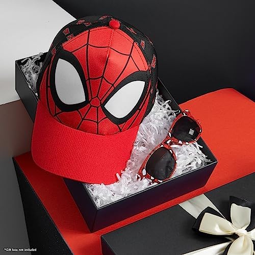 Marvel Spiderman Sunglasses Baseball Cap Set For Kids Adjustable Summer Sun Hat UV400 Kids Holiday Travel Essentials