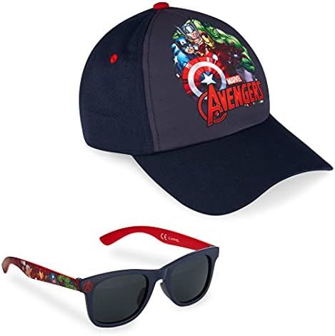 Marvel Spiderman Sunglasses Baseball Cap Set for Kids Adjustable Summer Sun Hat UV400 Kids Holiday Travel Essentials