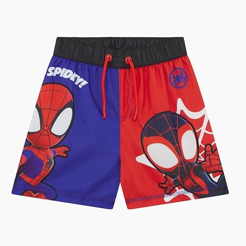 Marvel Spidey and His Amazing Friends Official Boys Swim Shorts Blue/Red Age 18 Months - 8 Years