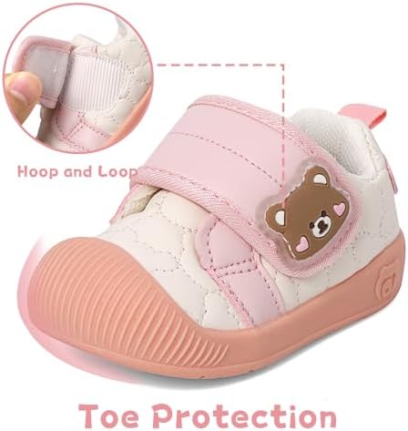 MASOCIO Baby Boy Girl First Walking Shoes Infant Toddler Trainers Rubber Anti-Slip Prewalker Shoes