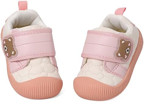 MASOCIO Baby Boy Girl First Walking Shoes Infant Toddler Trainers Rubber Anti-Slip Prewalker Shoes