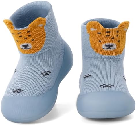 MASOCIO Baby Boys Girls Sock Shoes Toddler First Walking Shoes Soft Rubber Sole Non Slip Sock Shoes