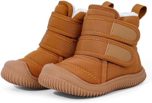 MASOCIO Baby Boys Girls Winter Warm Boots Toddler Kids Booties Anti-Slip Rubber First Walking Shoes
