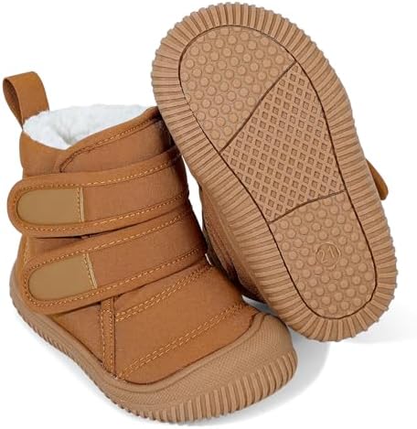 MASOCIO Baby Boys Girls Winter Warm Boots Toddler Kids Booties Anti-Slip Rubber First Walking Shoes