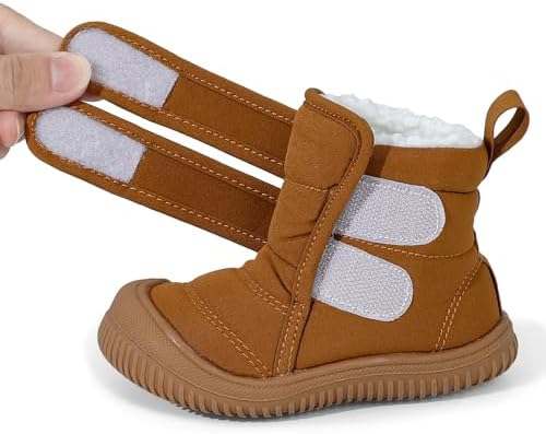 MASOCIO Baby Boys Girls Winter Warm Boots Toddler Kids Booties Anti-Slip Rubber First Walking Shoes