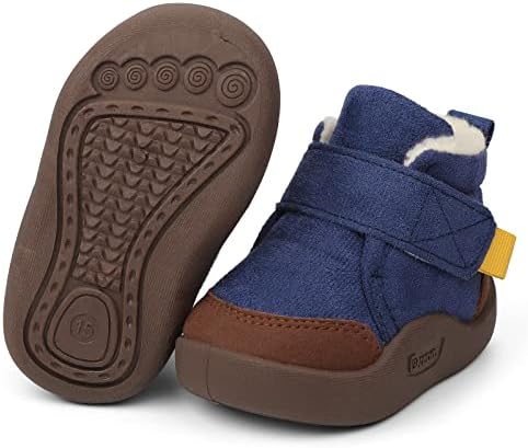 MASOCIO Baby Boys Girls Winter Warm Boots Toddler Booties Anti-Slip Rubber First Walking Shoes