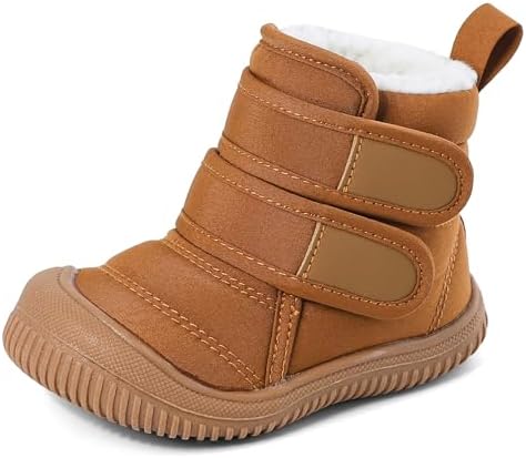MASOCIO Baby Boys Girls Winter Warm Boots Toddler Kids Booties Anti-Slip Rubber First Walking Shoes