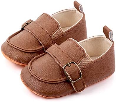 MASOCIO Baby Boys Moccasin Shoes Infant First Walking Soft Sole Anti-Slip Casual Flats Crib Shoes