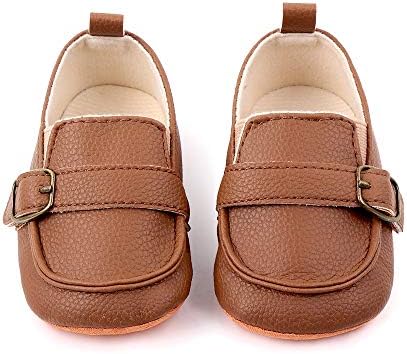 MASOCIO Baby Boys Moccasin Shoes Infant First Walking Soft Sole Anti-Slip Casual Flats Crib Shoes
