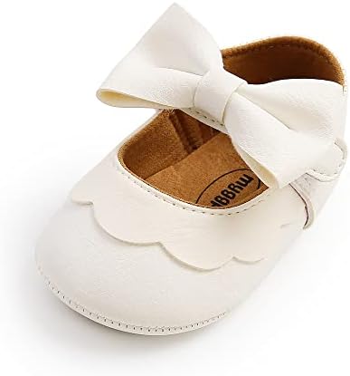 MASOCIO Baby Girls Mary Jane Shoes Infant Bow Princess Anti-Slip Soft Sole Prewalker Shoes