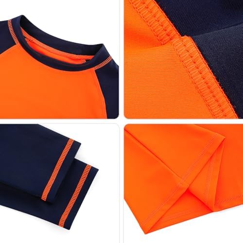 MASOCIO Boys Rash Vest Short Sleeve Kids Sun Protection UPF 50+ Swim Top Childrens Swimming Water Sports Workout Shirts Quick Dry Age 4-14