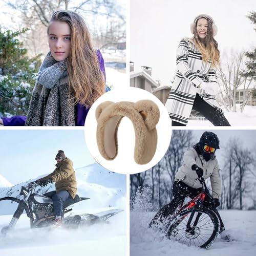 Masoog Earmuffs For Winter - Cold Season Bear Earmuffs Warming - Soft Headbands For Students Girls Teenagers Sports Cycling Snowboarding Hunting Skiing