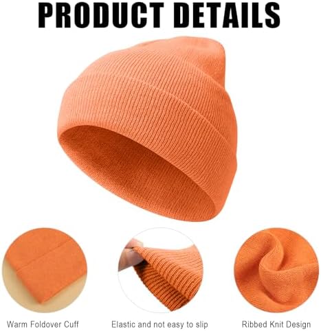 Mayoii 5 Pack Beanie For Kids Colorful Winter Beanie Hats For Kid Warm Stretch Knit Winter Hats For Kids Suitable For 1-10 Years Old Daily Outdoor Sports