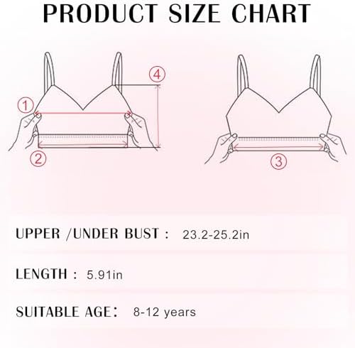 Mayoii 8 Pack Girls Sports Bras – Cotton Crop Tops For Girls Soft Comfortable Non-Padded First Bras