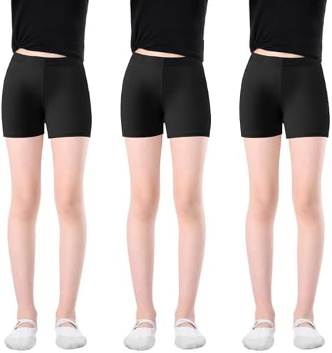 Mayoii Girls Cycling Shorts Cotton 2-12 Years – 3 Pack Breathable Over Knee Safety Shorts for PE Dance Gym Under Skirts Summer Leggings