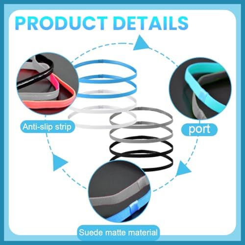 MAYOKIAAR Boys Headband For Kids– 8 PCS Non-Slip Sports Hair Bands For Men & Kids Stretchy Nylon Boys Hair Band With Silicone Grip Great For Running Training & Outdoor Activities