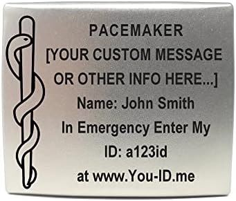 Medical Tag for Watch. ID Tag for Smartwatch Strap Band. Engraved Medical Safety Plate. Emergency Medical Alert Tag. Medic Alert Identity Tags for Smart Watch Watchstrap (for 20mm Strap Pacemaker)