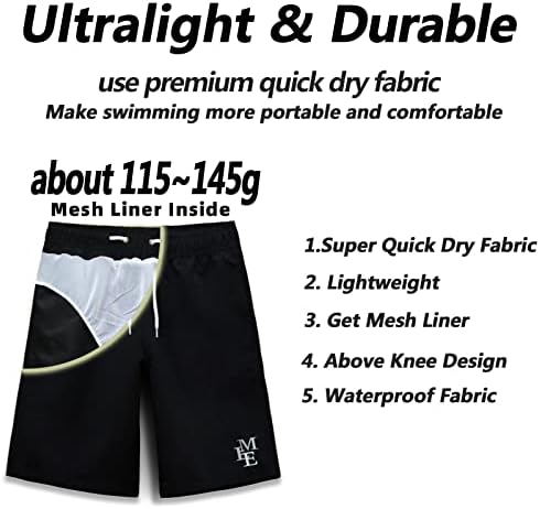 MEILONGER Boys Swimming Shorts Quick Dry Beach Board Trunks Swimwear Bathing Suits Size 6-7 8 10-12 14-16