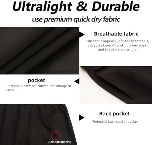 MEILONGER Boys Swimming Shorts With Liner Swim Trunks For Teen Qick Dry Board Shorts Kids 5-inch