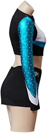 MelangCos Maddy Perez Cosplay Cheerleading Outfit Maddy Cheerleader Costume Crop Top Mini Skirt Set