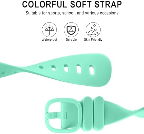 Meliya Straps For Ace 3 Strap For Kids Boys Girls 2Pack Soft Silicone Ace 3 Watch Wristband Replacement For Ace 3 Aqua Blue+Light Pink