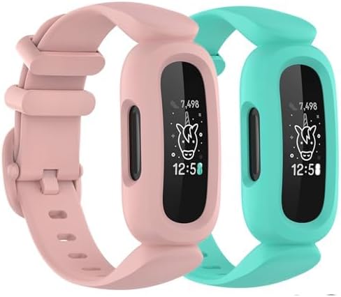 Meliya Straps For Ace 3 Strap for Kids Boys Girls 2Pack Soft Silicone Ace 3 Watch Wristband Replacement for Ace 3 Aqua Blue+Light Pink