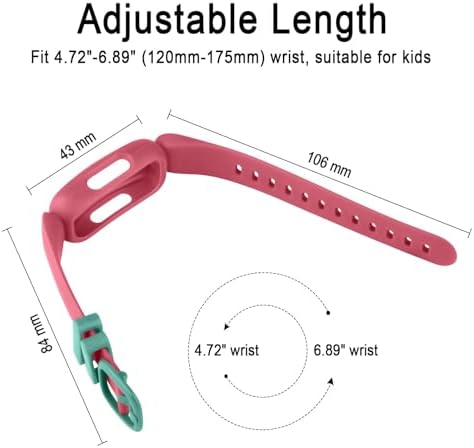 Meliya Straps For Ace 3 Strap For Kids Boys Girls 2Pack Soft Silicone Ace 3 Watch Wristband Replacement For Ace 3 Aqua Blue+Watermelon Red