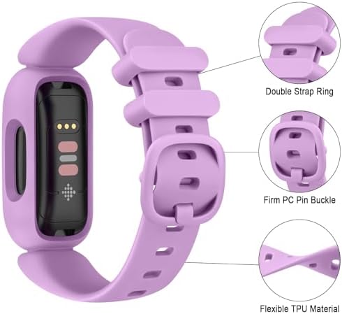 Meliya Straps For Fitbit Ace 3 Strap For Kids Boys Girls 2Pack Soft Silicone Sports Wristband Replacement For Ace 3 Watch