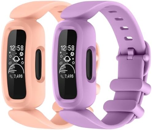 Meliya Straps For Fitbit Ace 3 Strap for Kids Boys Girls 2Pack Soft Silicone Sports Wristband Replacement for Ace 3 Watch
