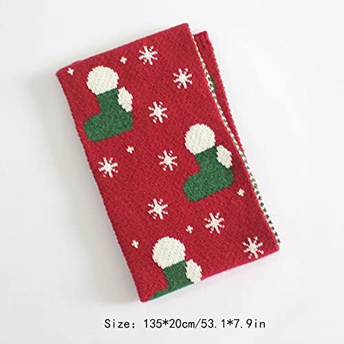 Meliyaa Kids Christmas Scarf Winter Warm Knitted Scarf Socks Tree Reindeer Snowflake Neck Wrap For 1-10 Yeas Boys Girls