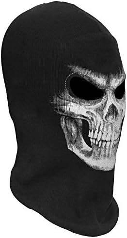 MELOP Full Face Skeleton Skull Ghost Halloween Balaclava Face Mask For Cosplay Costume Cycling Outdoor With Big SkullSkeleton Gloves
